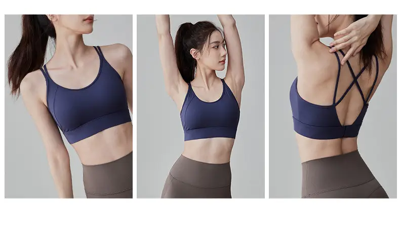Pink Fixed Cup Back Push-Up Sports Bra for Women — feature 12
