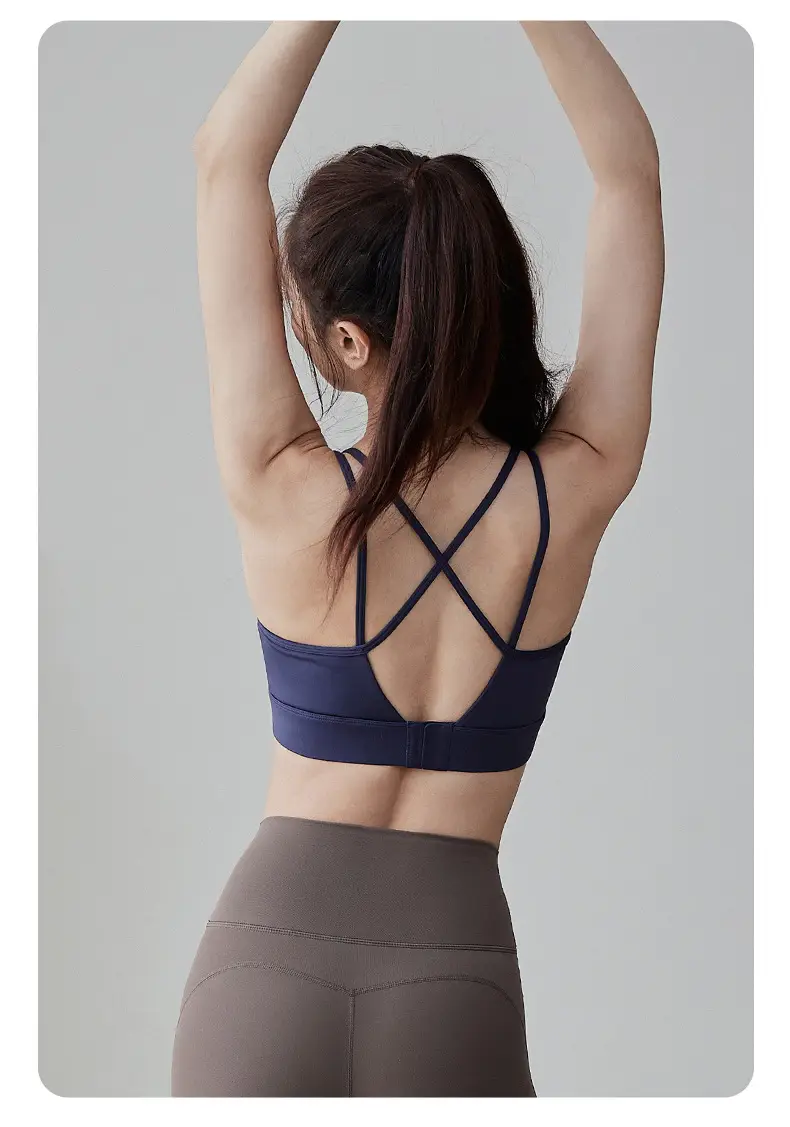 Pink Fixed Cup Back Push-Up Sports Bra for Women — feature 13