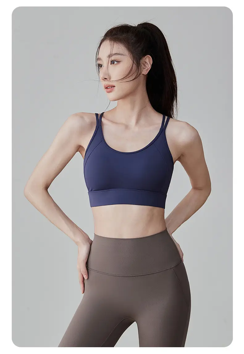 Pink Fixed Cup Back Push-Up Sports Bra for Women — feature 14