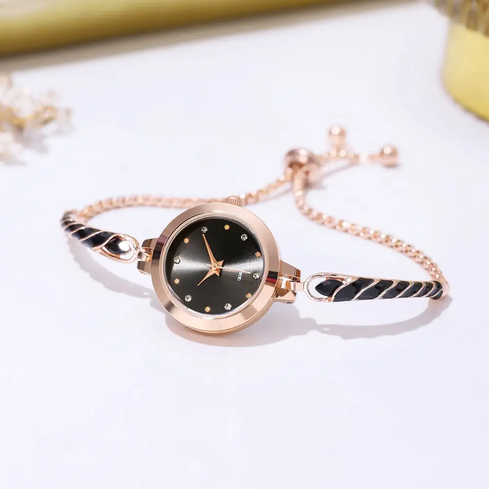 Rose Gold Women's Bracelet Watch with Crystal Dial - Image 7