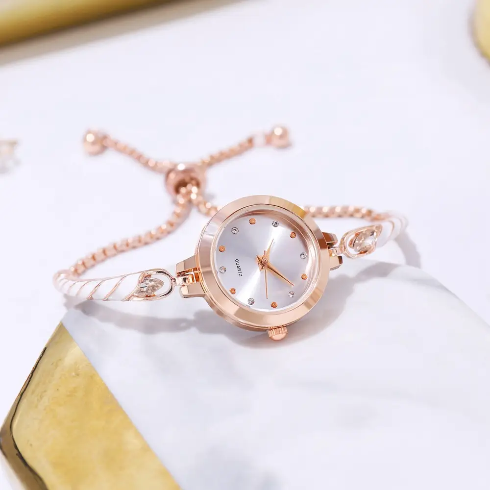 Rose Gold Women's Bracelet Watch with Crystal Dial - Image 9