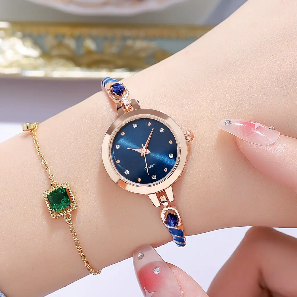 Rose Gold Women's Bracelet Watch with Crystal Dial - Image 4