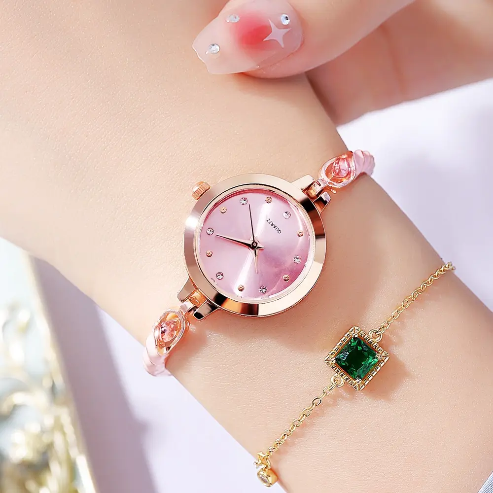 Rose Gold Women's Bracelet Watch with Crystal Dial - Image 6