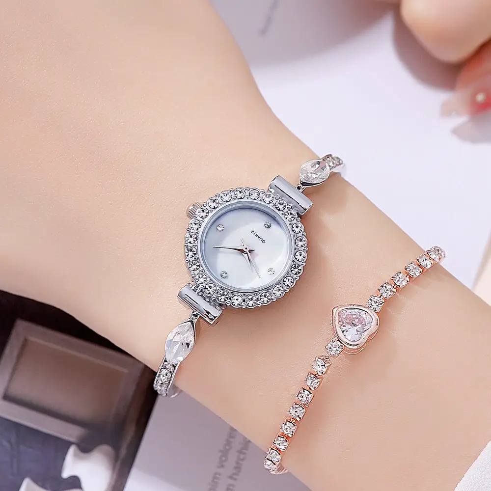 Silver Rhinestone Bracelet Watch for Women — feature 14