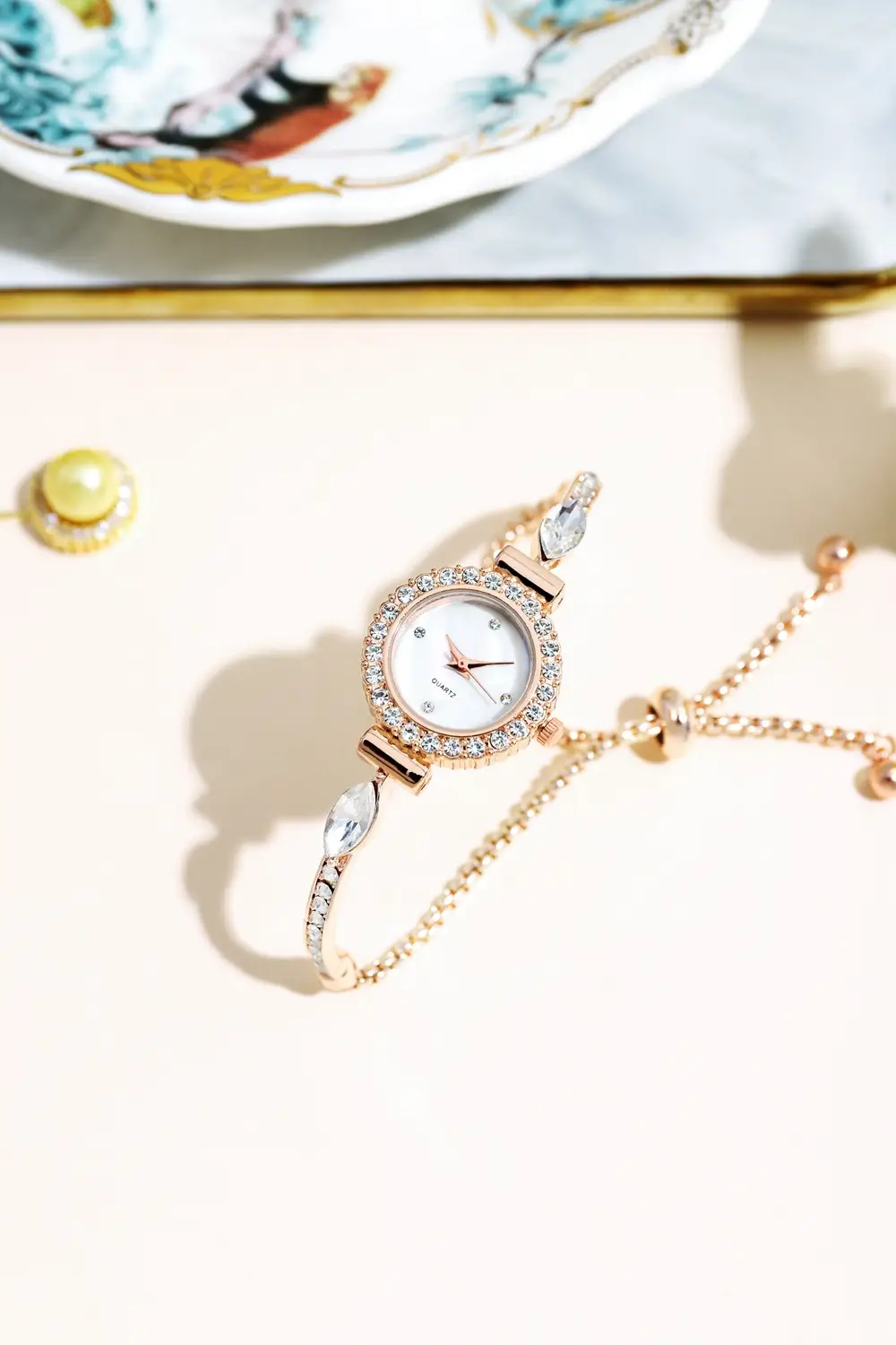 Silver Rhinestone Bracelet Watch for Women — feature 5