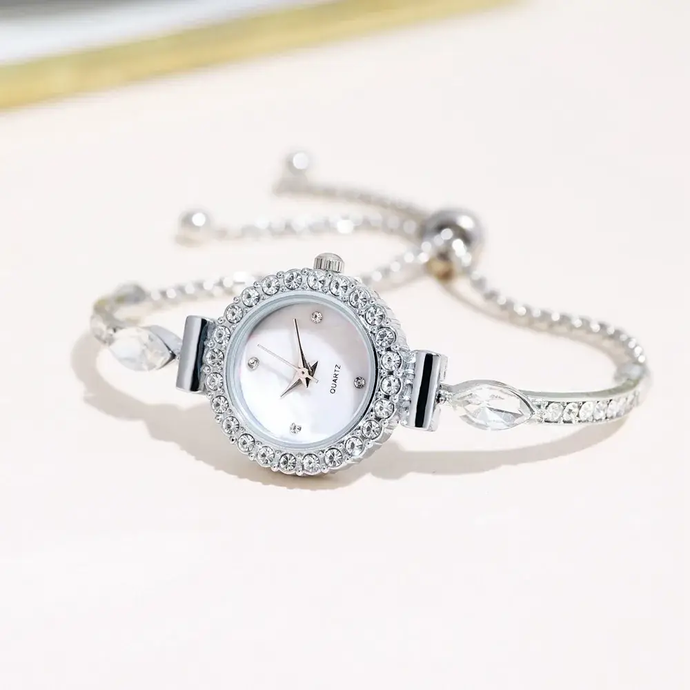 Silver Rhinestone Bracelet Watch for Women - Image 2