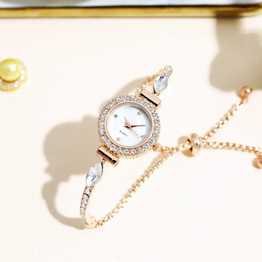 Silver Rhinestone Bracelet Watch for Women - Image 3