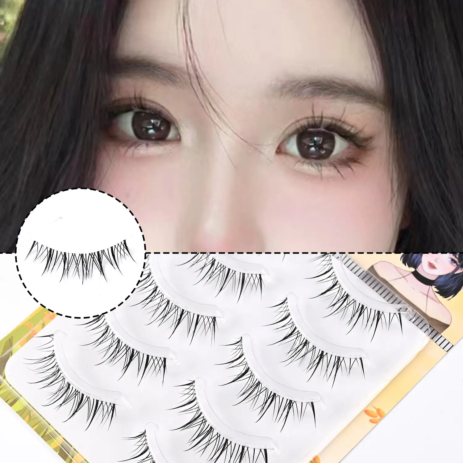 Transparent Terrier False Eyelashes Five Pair Fox Series