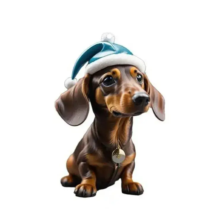Acrylic Dachshund Christmas Pendant Ornament — feature 16
