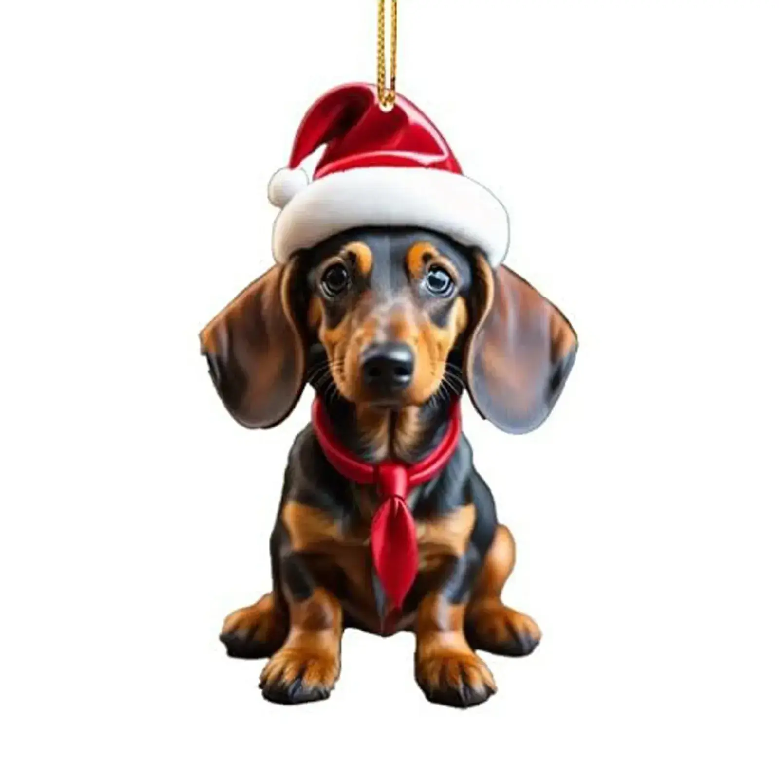 Acrylic Dachshund Christmas Pendant Ornament — feature 2