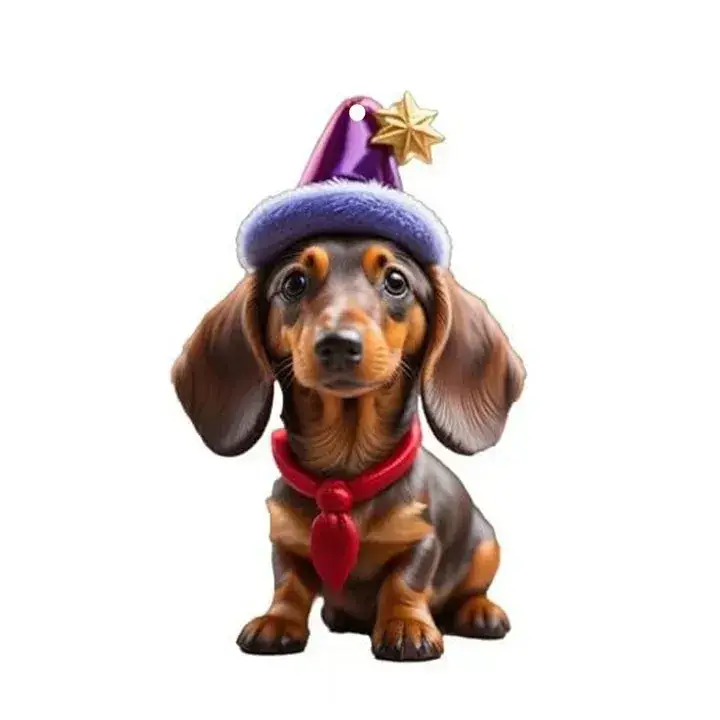 Acrylic Dachshund Christmas Pendant Ornament — feature 9