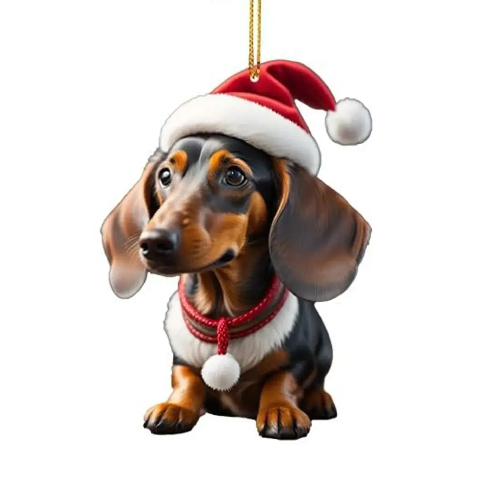 Acrylic Dachshund Christmas Pendant Ornament - Image 15