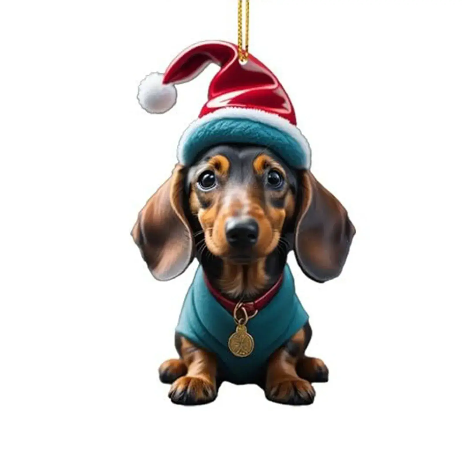 Acrylic Dachshund Christmas Pendant Ornament - Image 6