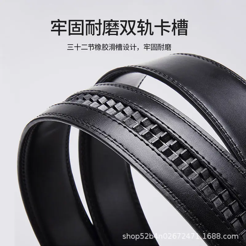 Men's Black Genuine Leather Automatic Belt Wholesale — feature 12