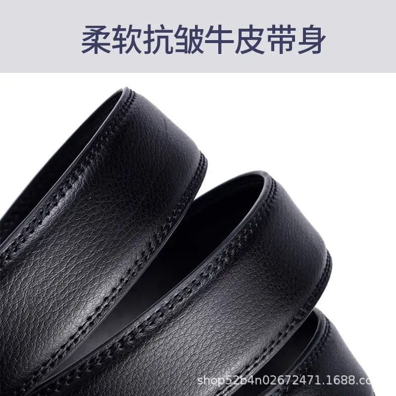 Men's Black Genuine Leather Automatic Belt Wholesale — feature 13