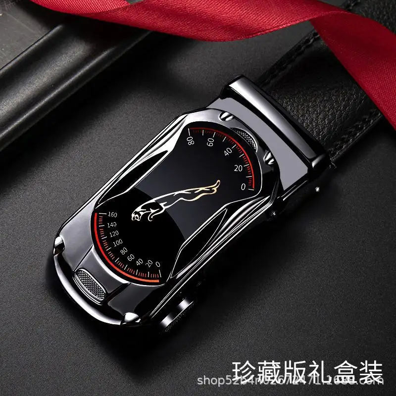 Men's Black Genuine Leather Automatic Belt Wholesale - Image 9