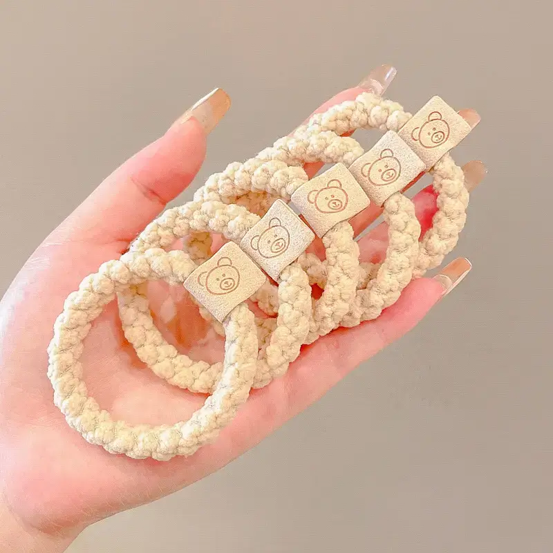 6-Piece Brown Bear Logo Hair Bands for Women - Image 30