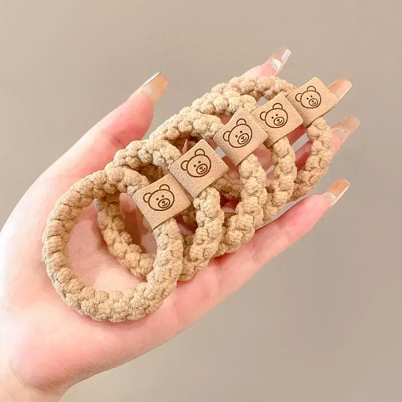 6-Piece Brown Bear Logo Hair Bands for Women - Image 31