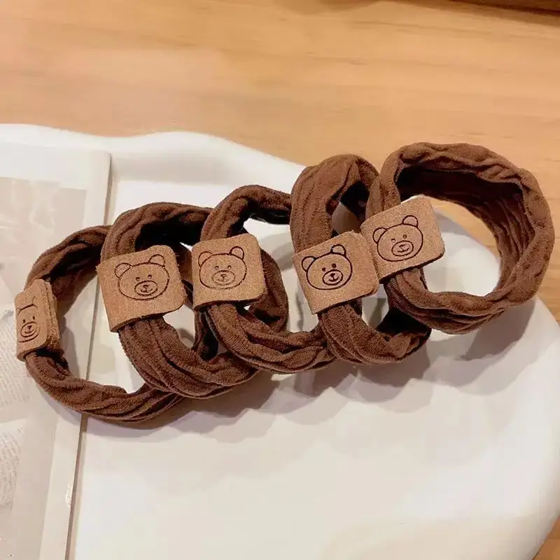 6-Piece Brown Bear Logo Hair Bands for Women - Image 40
