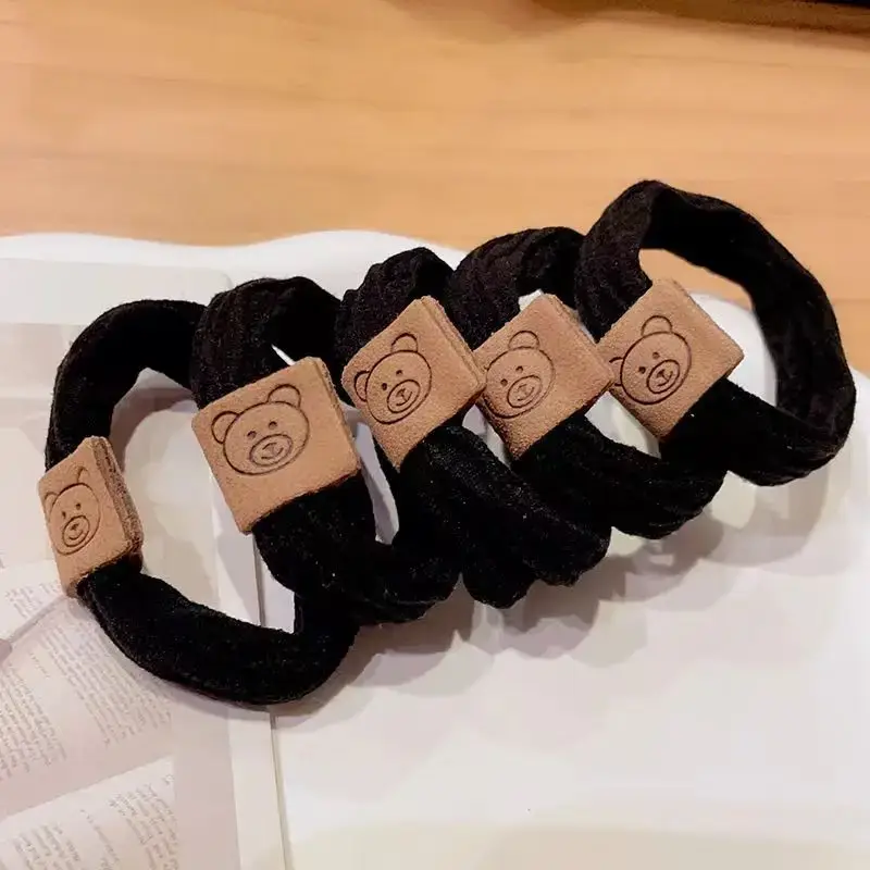 6-Piece Brown Bear Logo Hair Bands for Women - Image 41