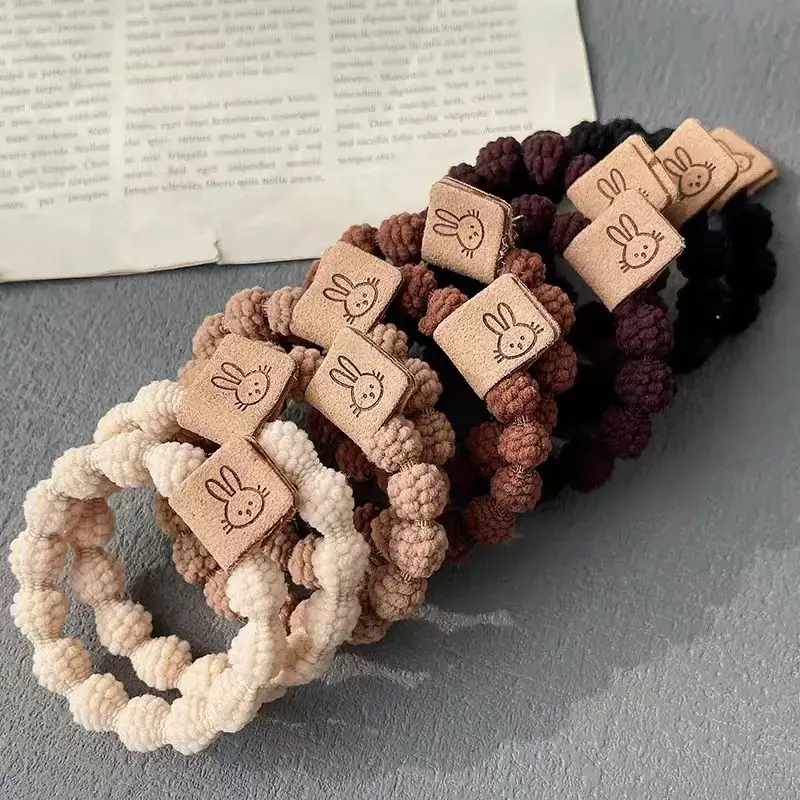 6-Piece Brown Bear Logo Hair Bands for Women - Image 42