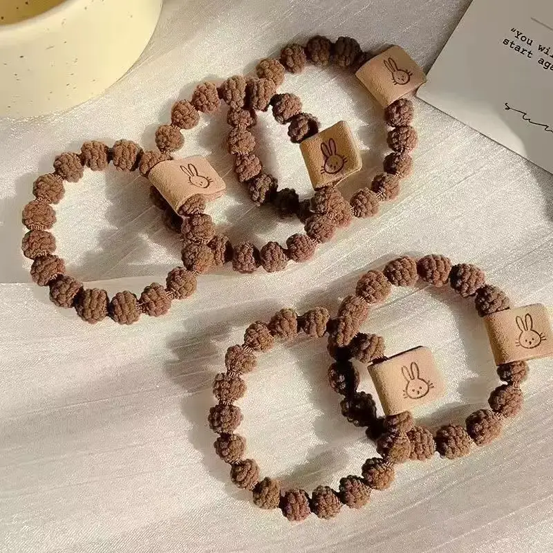 6-Piece Brown Bear Logo Hair Bands for Women - Image 47
