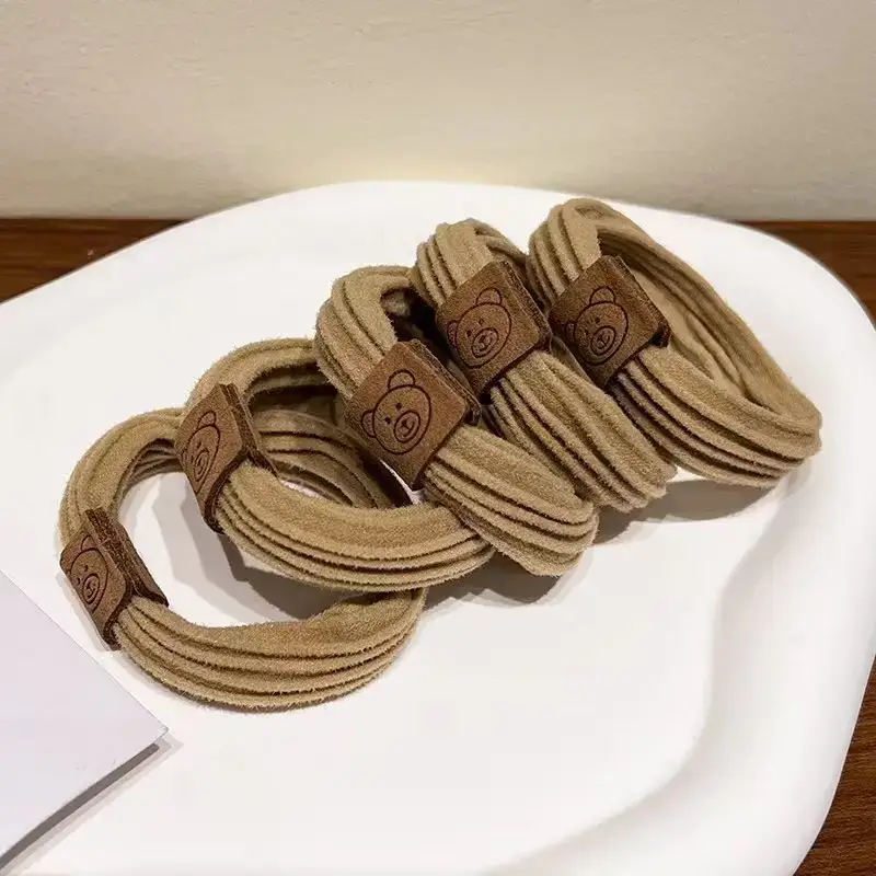 6-Piece Brown Bear Logo Hair Bands for Women - Image 50
