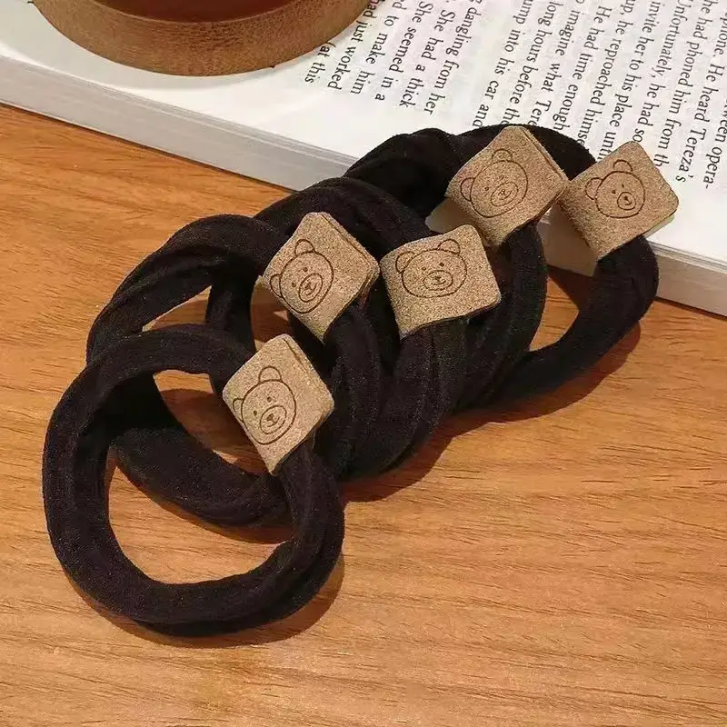 6-Piece Brown Bear Logo Hair Bands for Women - Image 51