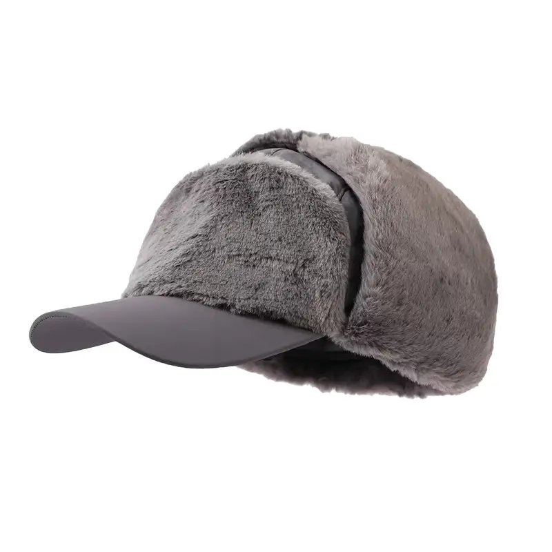Winter Plush Cap with Earmuffs Black - Image 7