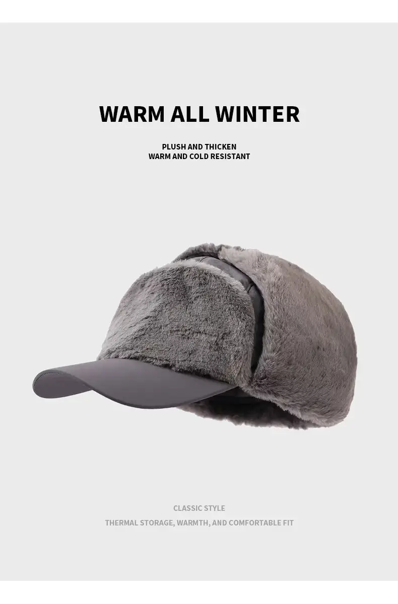 Winter Plush Cap with Earmuffs Black — feature 3