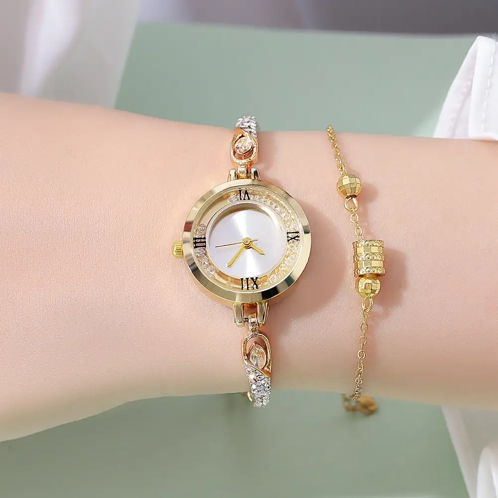 Rose Gold Cross Bracelet Watch with Crystal Accents — feature 16