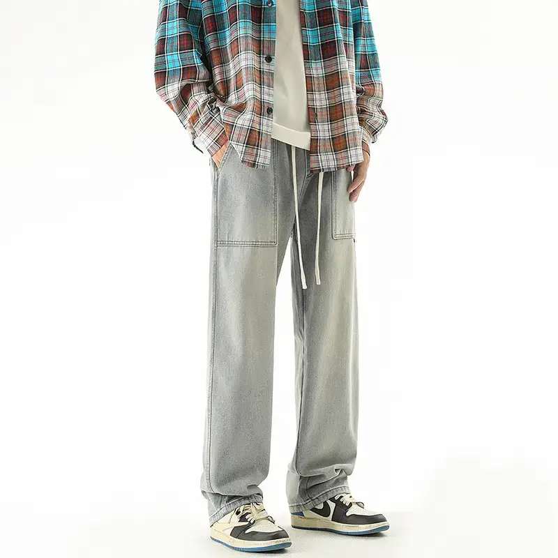 Men's American Style Wide Leg Jeans Loose Straight Autumn Wear - Image 5