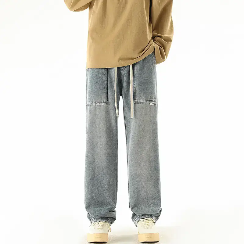 Men's American Style Wide Leg Jeans Loose Straight Autumn Wear - Image 6