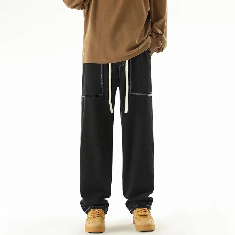 Men's American Style Wide Leg Jeans Loose Straight Autumn Wear - Image 7