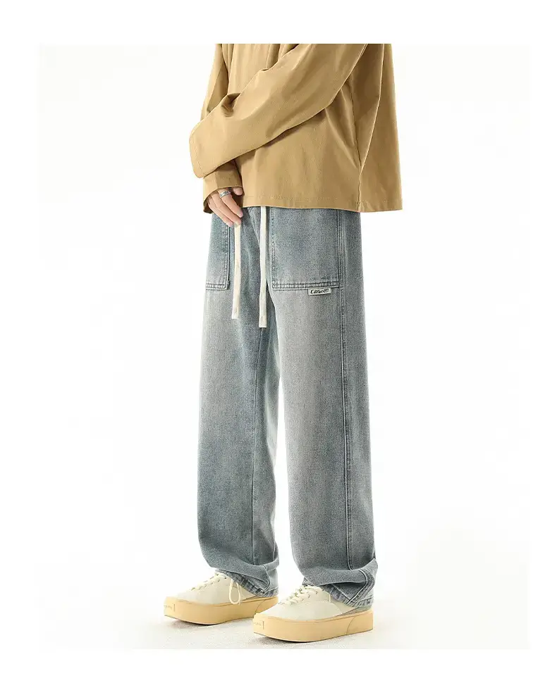 Men's American Style Wide Leg Jeans Loose Straight Autumn Wear — feature 12