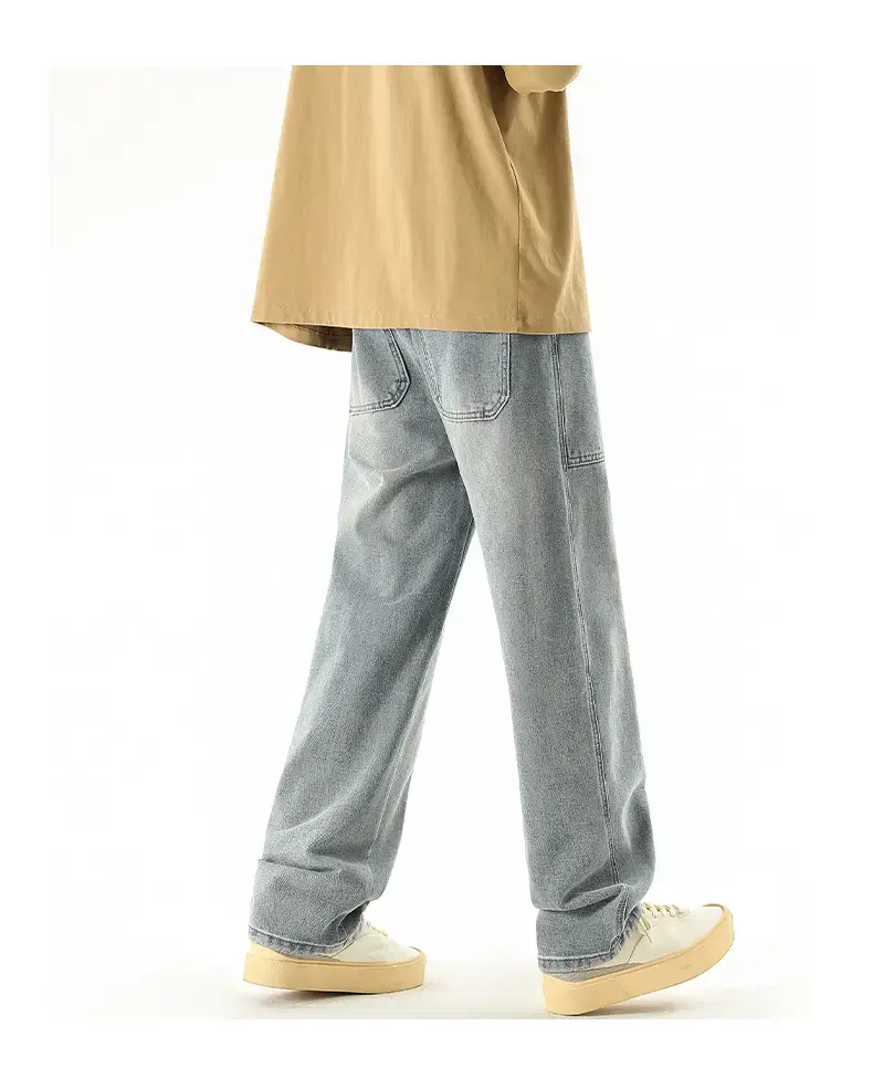 Men's American Style Wide Leg Jeans Loose Straight Autumn Wear — feature 13