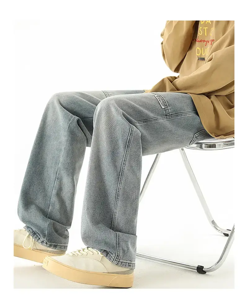 Men's American Style Wide Leg Jeans Loose Straight Autumn Wear — feature 14