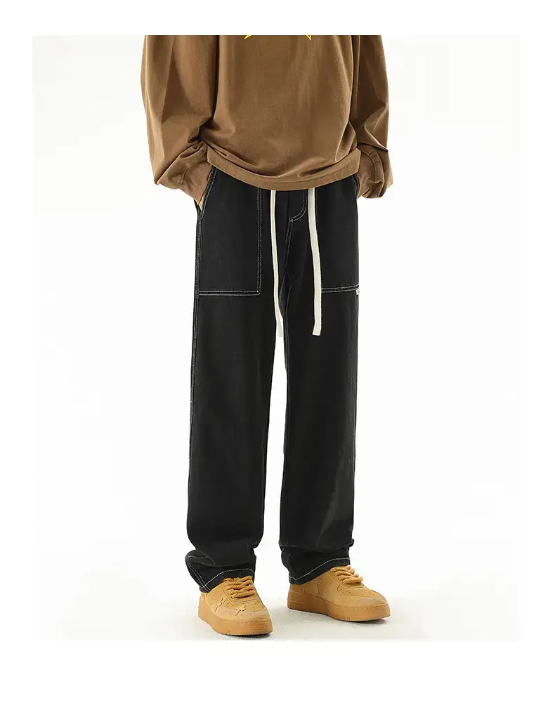 Men's American Style Wide Leg Jeans Loose Straight Autumn Wear — feature 15