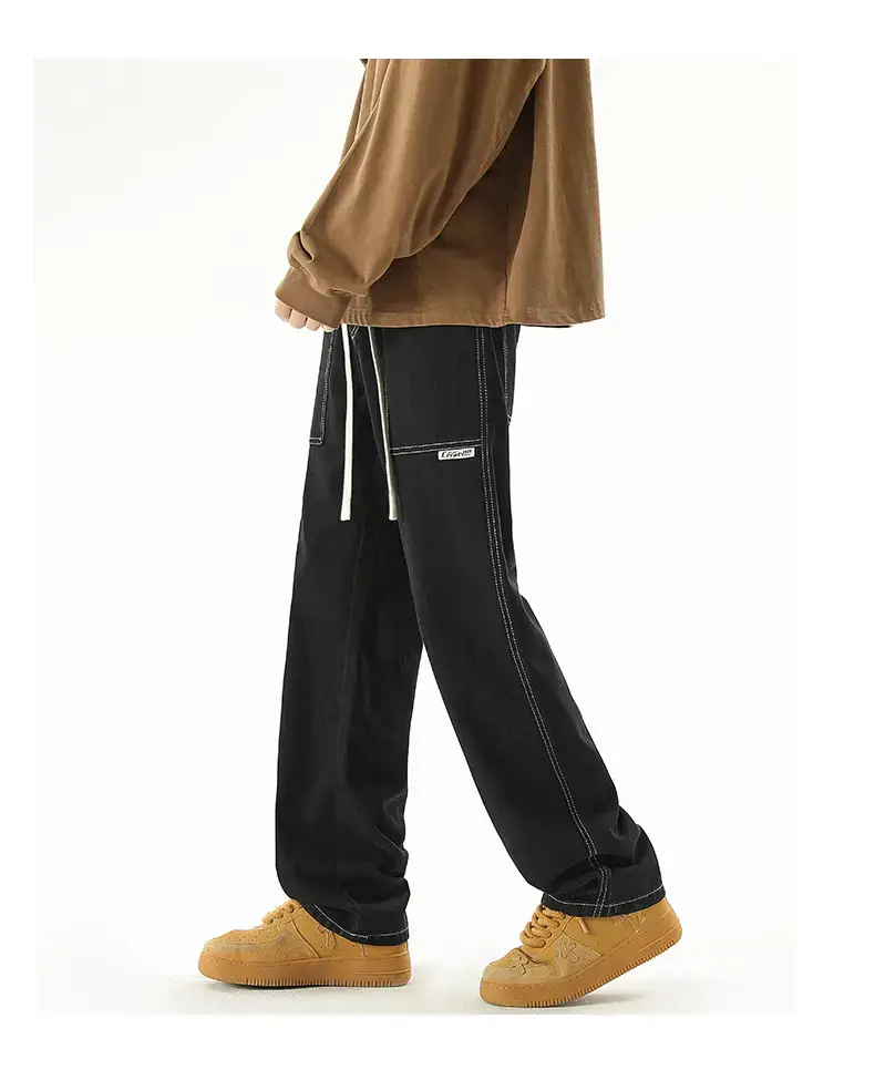Men's American Style Wide Leg Jeans Loose Straight Autumn Wear — feature 18