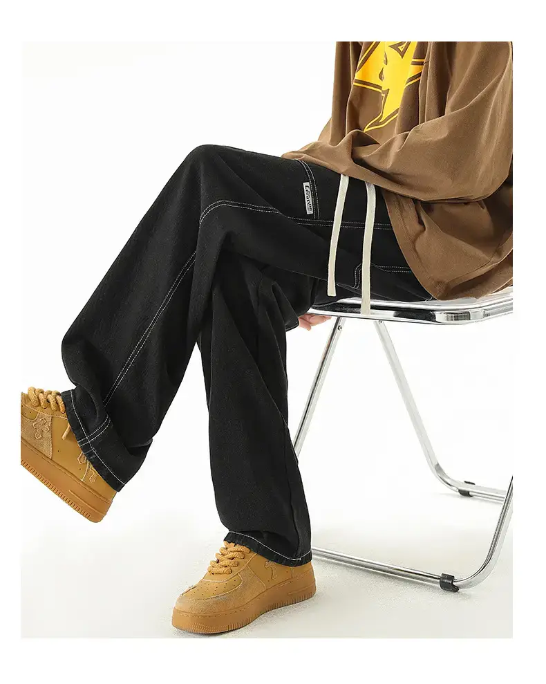 Men's American Style Wide Leg Jeans Loose Straight Autumn Wear — feature 19