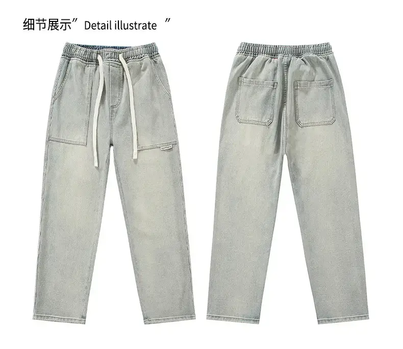 Men's American Style Wide Leg Jeans Loose Straight Autumn Wear — feature 20