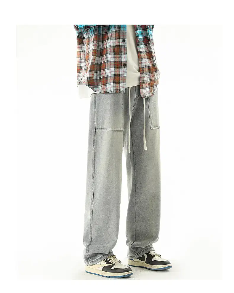 Men's American Style Wide Leg Jeans Loose Straight Autumn Wear — feature 8