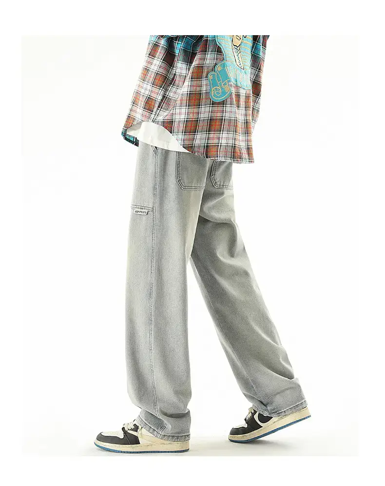 Men's American Style Wide Leg Jeans Loose Straight Autumn Wear — feature 9