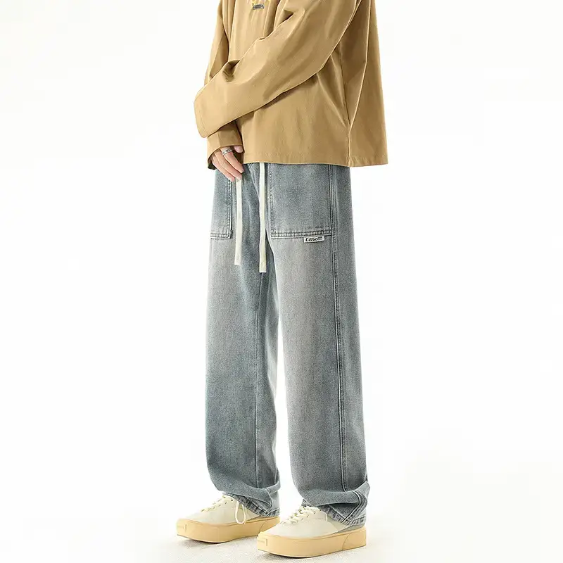 Men's American Style Wide Leg Jeans Loose Straight Autumn Wear - Image 3