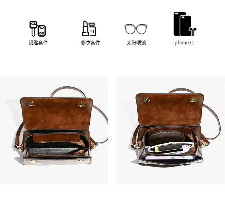 Women's Vintage Brown Leather Shoulder Crossbody Bag 2024 — feature 7