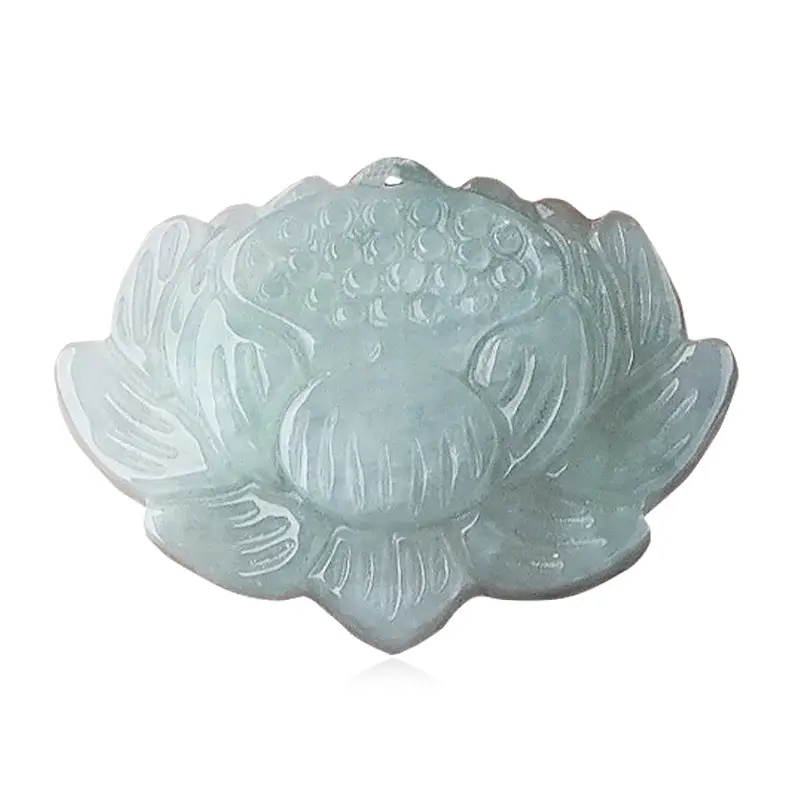 Natural A-Grade Lotus Jade Necklace Pendants - Image 5