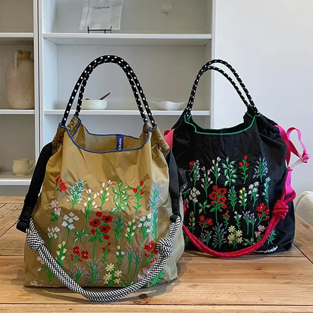 Japanese Style Embroidered Ball Chain Bag - Image 93