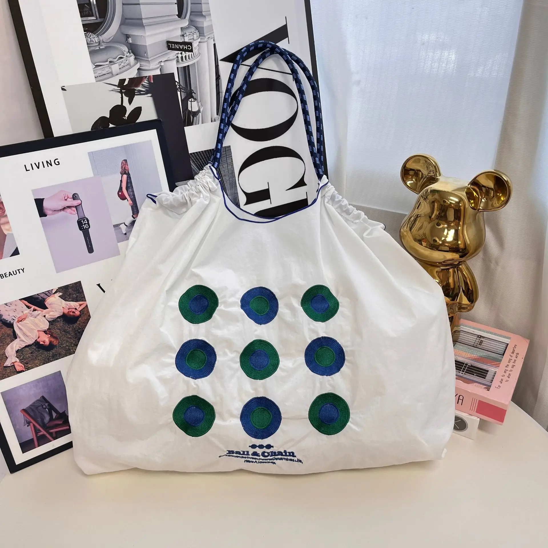 Japanese Style Embroidered Ball Chain Bag - Image 73