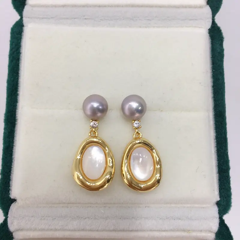 Natural Pearl Earrings for Women S925 Gold — feature 4