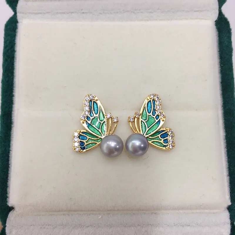 Butterfly Pearl Earrings for Women S925 Sterling Silver